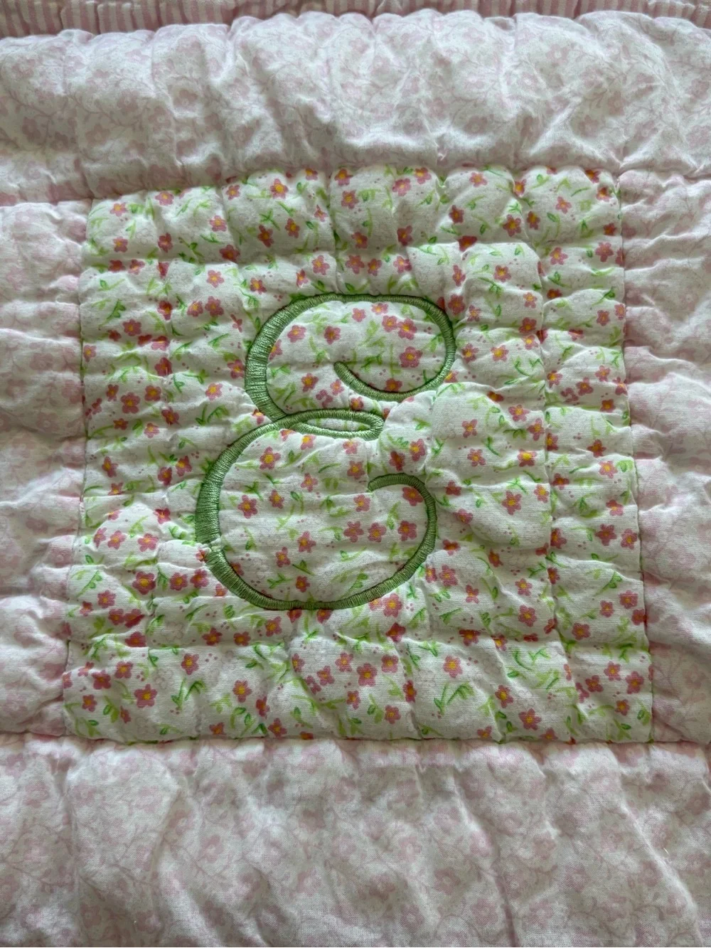 Pottery Barn Kids Pink & White Patchwork Twin Quilt & Pillowcase Set